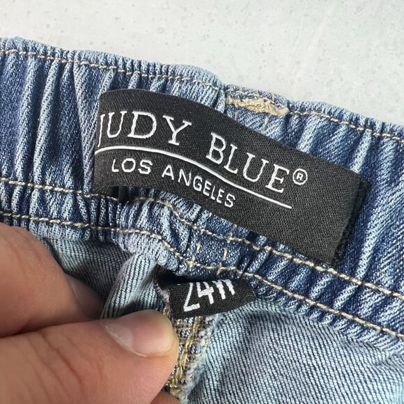 Judy Blue Jeans Women's Plus 42x29* Joggers Pull On High Rise Blue Denim Tag 24W - Picture 7 of 16